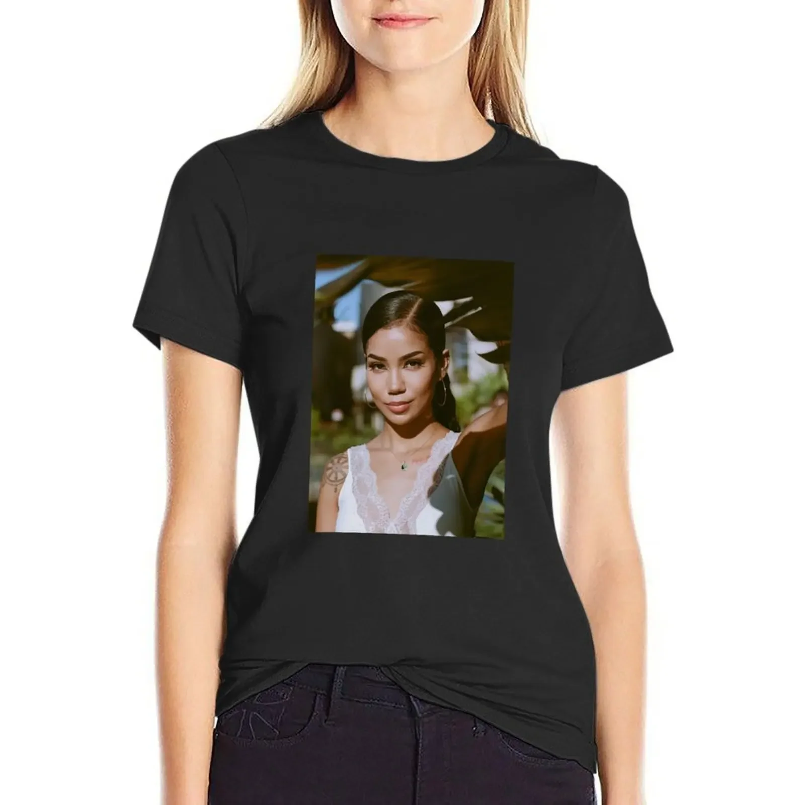 

Jhene Aiko T-Shirt tops animal print summer tops t shirt dress Women