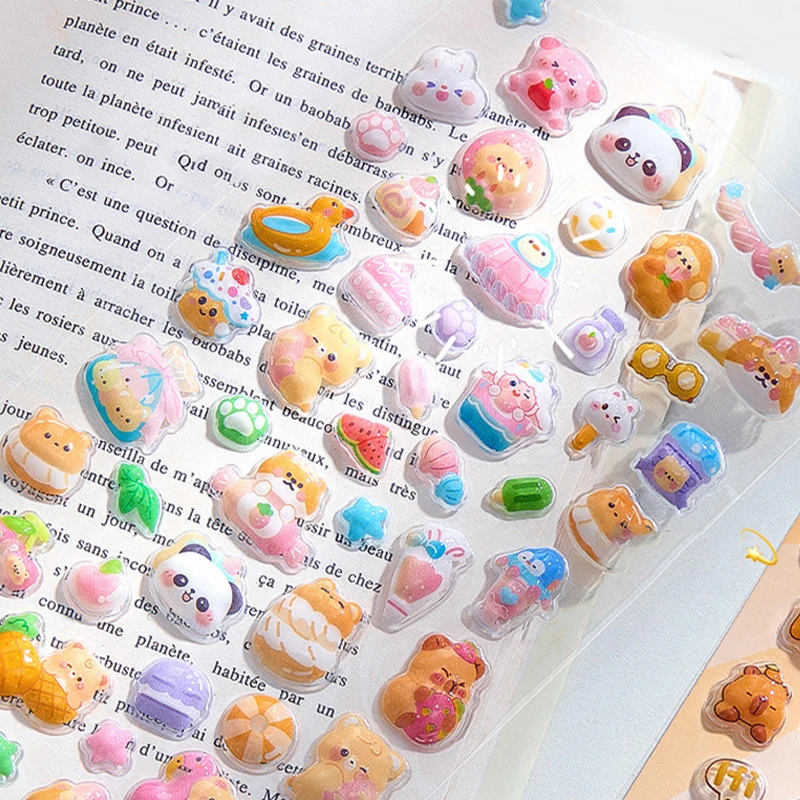 3D Mini Animals Sticker Kawaii Cartoon Planner Decorative Waterproof Sticker DIY Scrapbook Gucka Decor Patch
