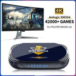 4K Retro Video Game Console S905X4 Retro Monster Game Box Built-in 48000 Games For PSP/PS1/Sega Saturn/SNES Android 11.0 TV Box