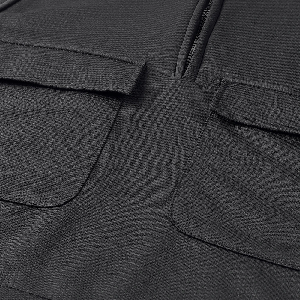 Jaket Latihan Musim Semi Musim Gugur Hoodie Pria Trendi dengan Saku Kaus Kebugaran Gym Pakaian Olahraga Bertudung