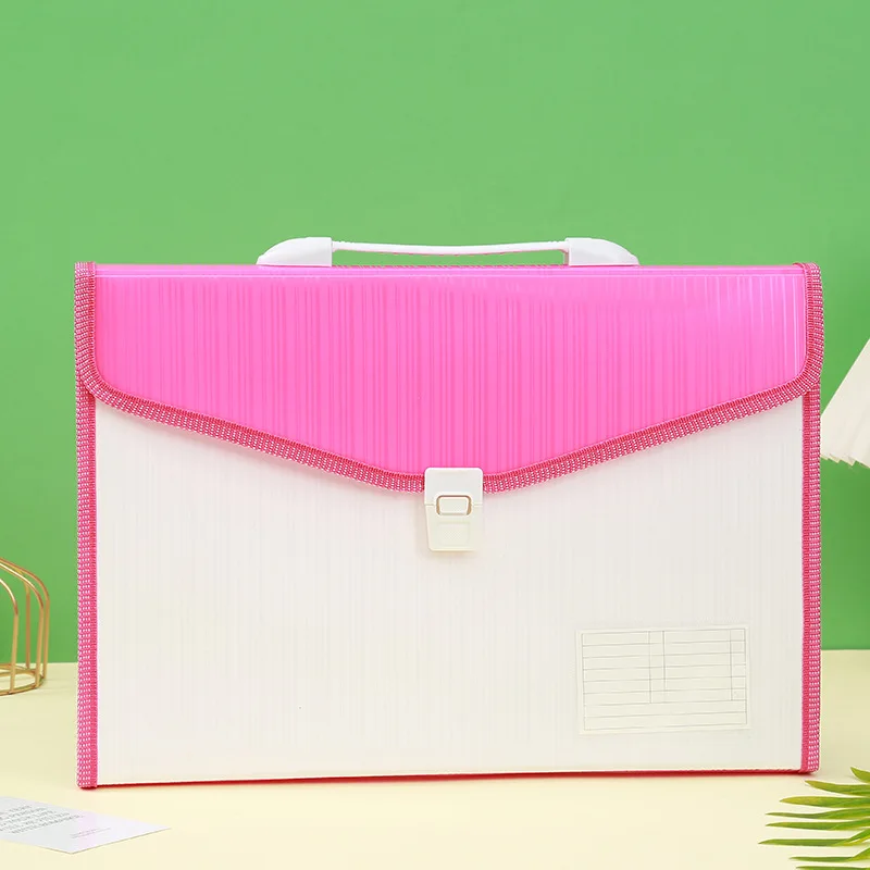 FC 12-Layer File Bag Portable Student Materials Test Papers Large Capacity Office Stationery Supplies Document Organize