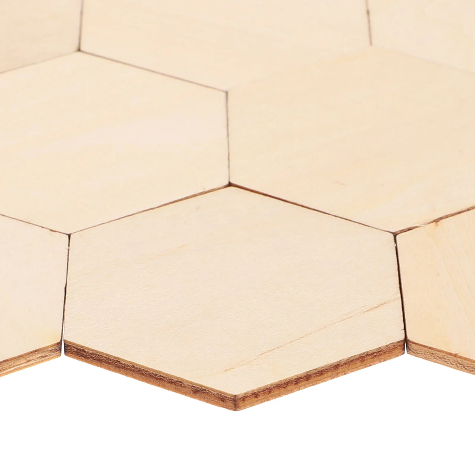 

50Pcs 50Mm Wood Hexagon Blanks Craft Shapes Smooth Beech Wooden Pieces Holiday Party Decor DIY Handmade Hanging Ornaments
