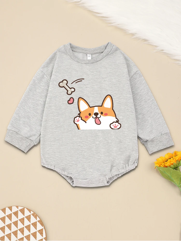 

Cute Dog Pattern Unisex Toddler Jumpsuit Sweatshirt Cartoon Kawaii Harajuku Baby Boy and Girl Clothes Comfy Breathable Dropship