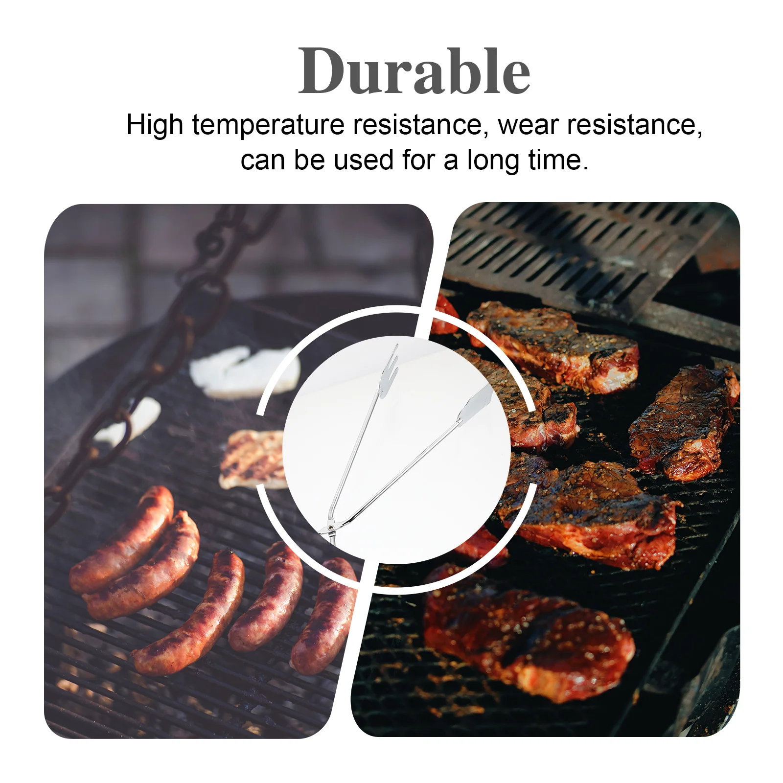 

3pcs Barbecue Charcoal Clamps Iron Log Tongs Heat-Resistant Long Handle Non-Slip For Fireplace Wood Stove Bbq Pit Outdoor