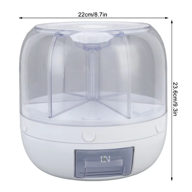 Grain Dispenser 6 Grids PP Rotation Insect Proof Grain Storage Organization For Home Kitchen 5kg