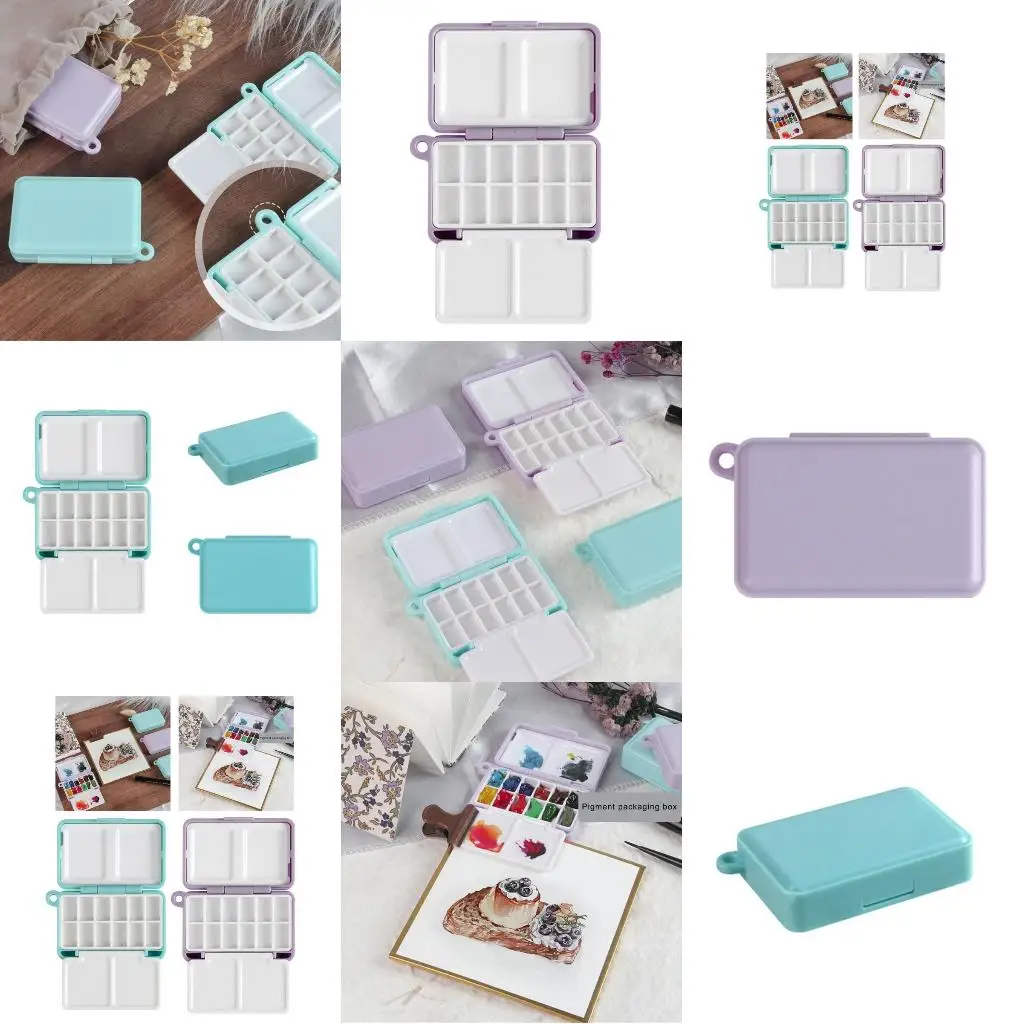  12 Well Folding Palette Box Paint Mixing Tray For Watercolour Oil Acrylics Paint