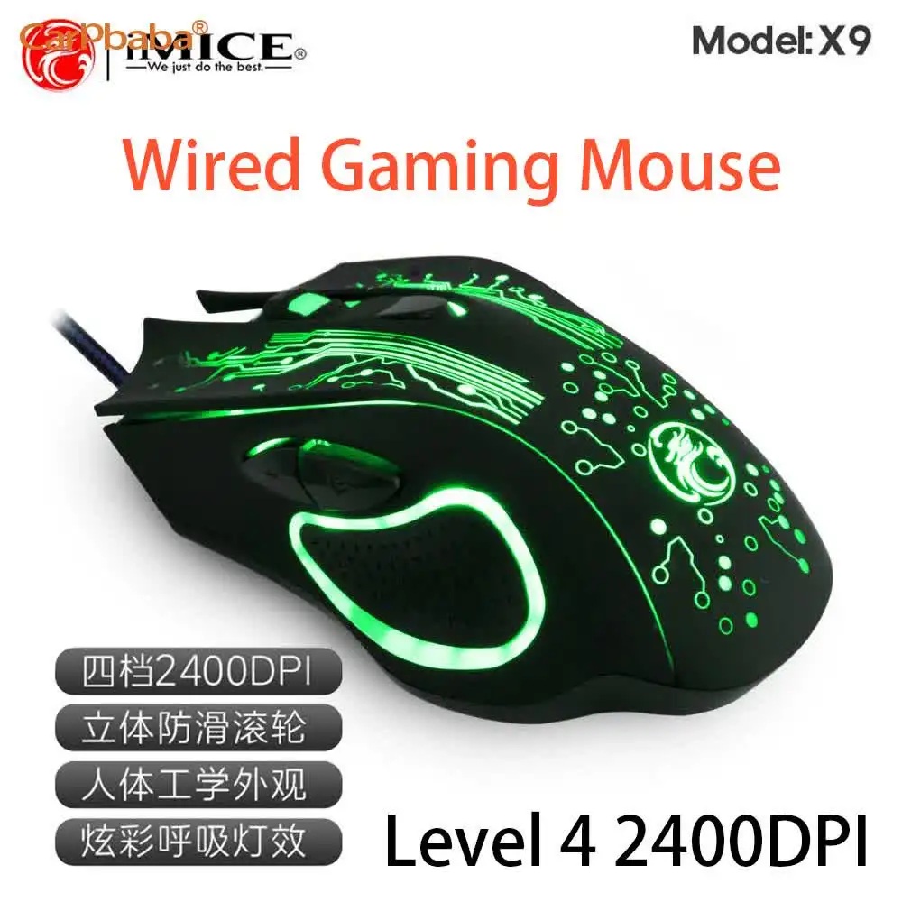 IMICE X9 3200DPI E-Sports Wired Gaming Mouse LED Optical 6D Mouse Colorful Esports Ergonomic Cool Mouse For PC Computer Laptop