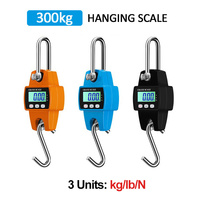 300kg High Precision Crane Scale Portable Electronic Stainless Steel Hook Hanging Scale LCD Digital Industrial Scales Kg/Lb/N