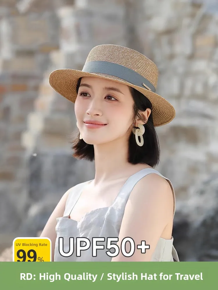 ele-briti-sle-フラットトップ-st-帽子-uv-保護サンデーハット夏旅行オルトつば女性の帽子-renata-dwyer