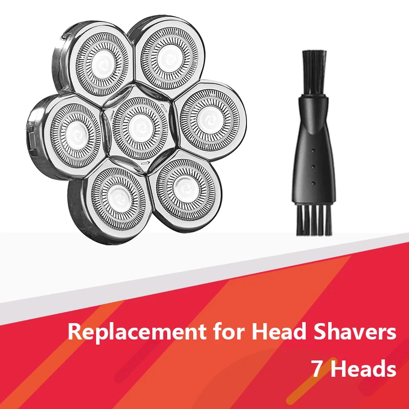 Mens 7 Blade Razor Replacement Shaving Heads Floating Washable Electric 7D Shavers Trimmers Kit Cutter Blades