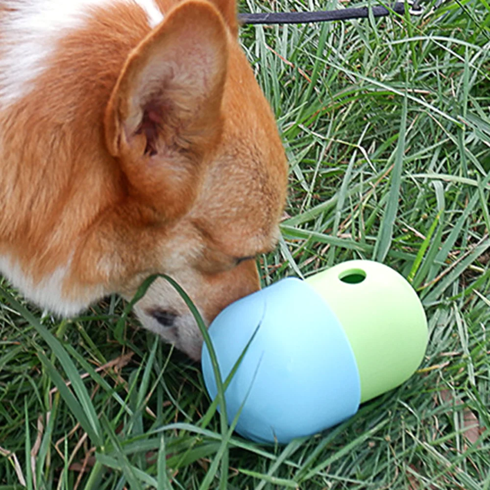 Silicone Capsule Puzzle Feeder: Chewable Treat-Dispensing Toy for Dogs - Mental Stimulation & Slow Feeding for Boredom Relief