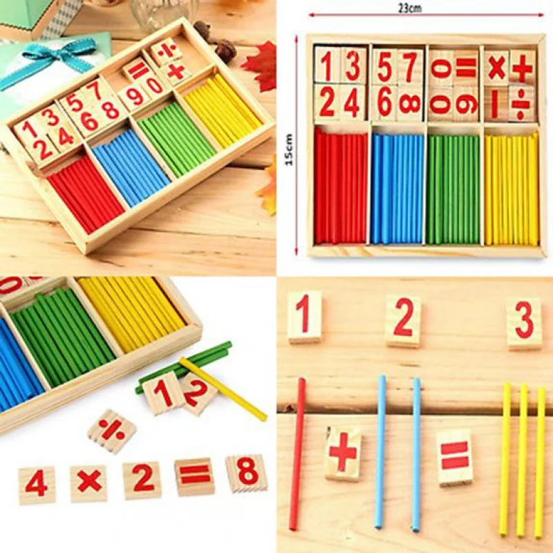 Wooden Math Counting Sticks para crianças, Brinquedos Educativos Pré-Escolares, Intelligence Stick, Brinquedos para crianças, Crianças