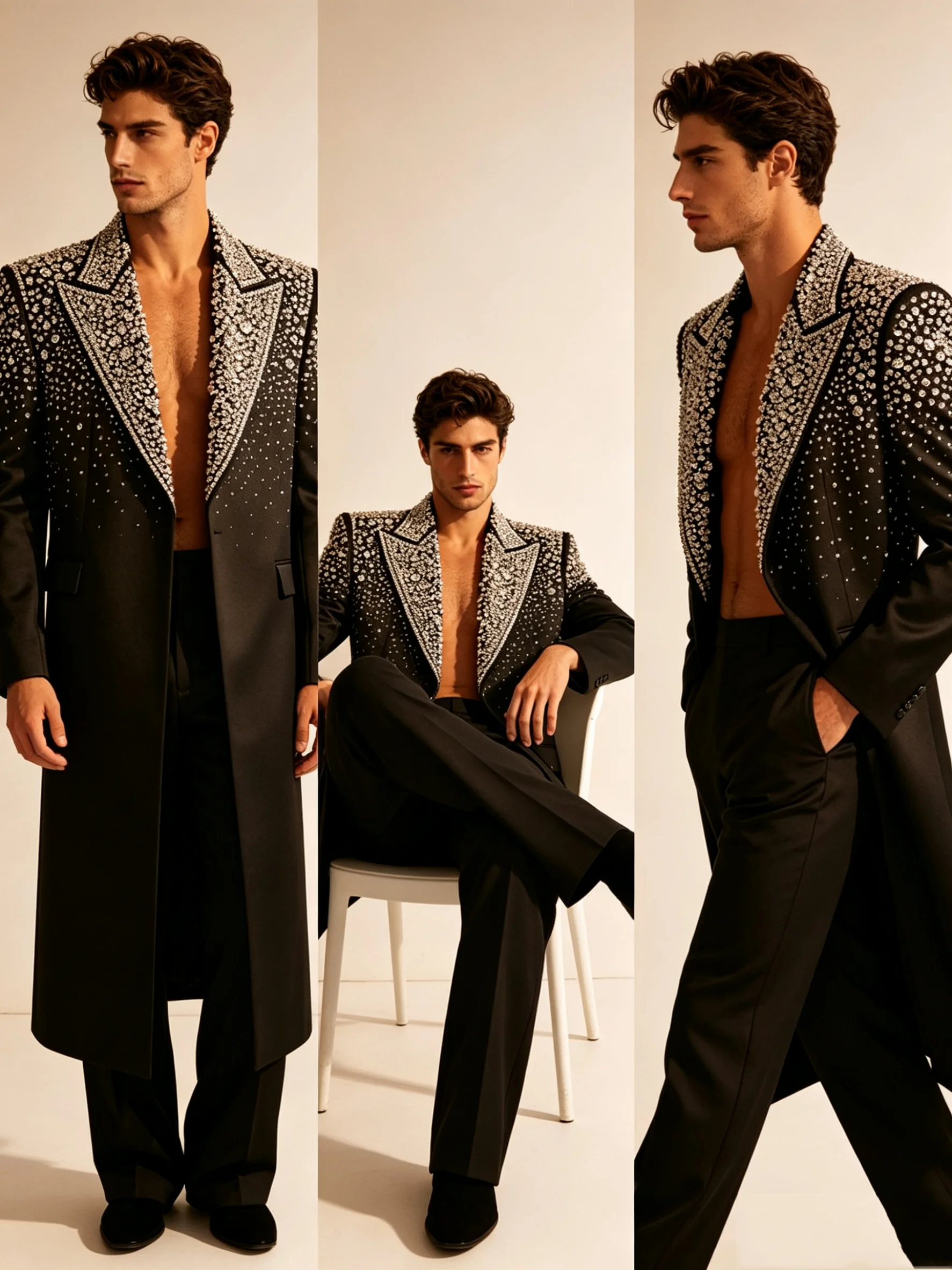 Black Crystals Long Men Suit S - đánh giá và giá Formal Wear For Men Black Suit