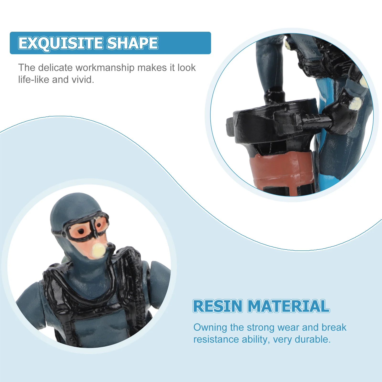 

Fish Tank Resin Aquarium Diver Ornament Simulation Landscape Decor Durable Lifelike Underwater Decoration