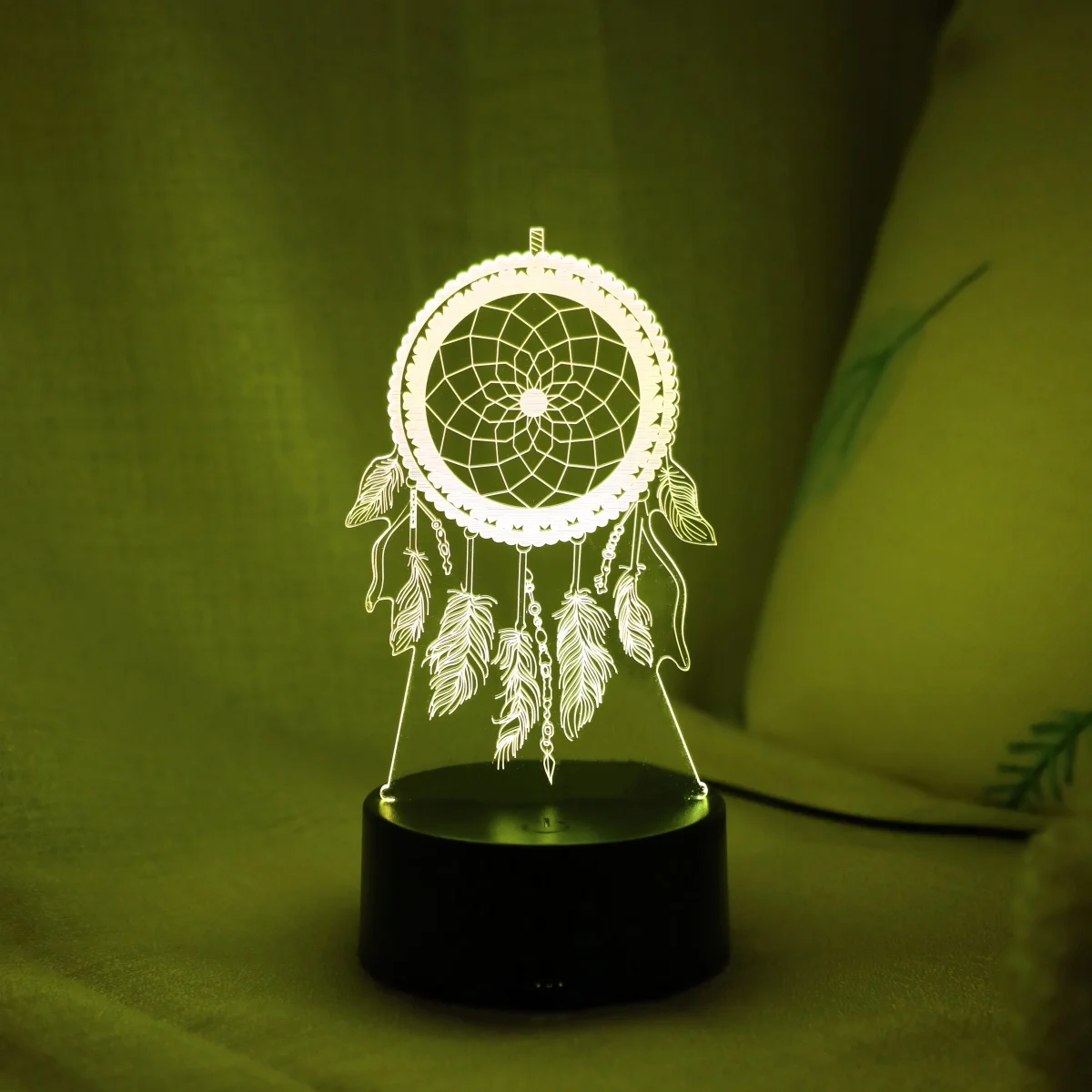 Dreamcatcher 3D Night Light, Colorful Gradient Atmosphere Night Light, LED Home Decoration Night Light, Suitable for Bedroom