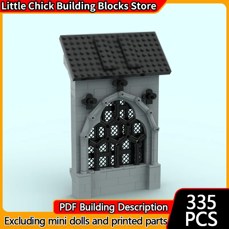 

Средневековый замок, модель MOC, строительные кирпичи, каменное окно, архитектура, модульная технология, детские праздничные подарки, сборные игрушки, костюм