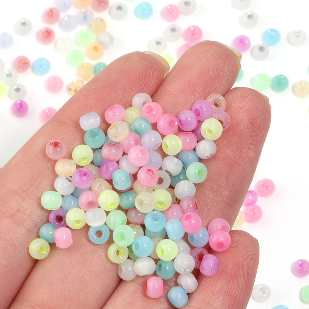 

4mm Multicolor Glass Seed Beads Round Cat's Eye Imitation Loose Spacer Beads DIY Necklace Bracelets Women Jewelry Gifts