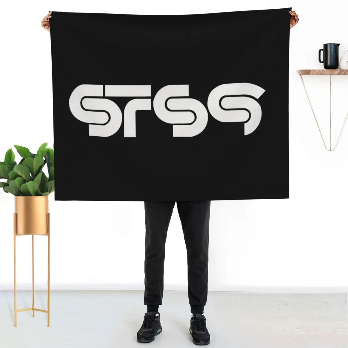 

sts9 white letter Throw Blanket Fluffy Cozy Throw Blanket for Home Decor