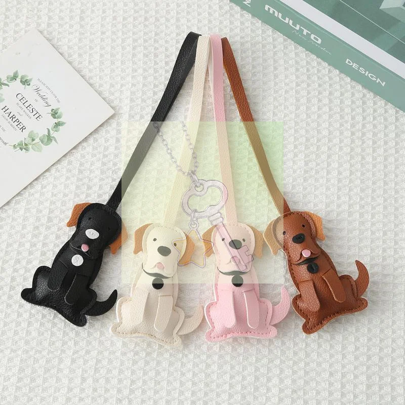 Cute PU Leather Puppy Bag Charms - Cartoon Design Soft Texture for Backpack Key Dog Lovers Gifts - Playful and Durable Pet