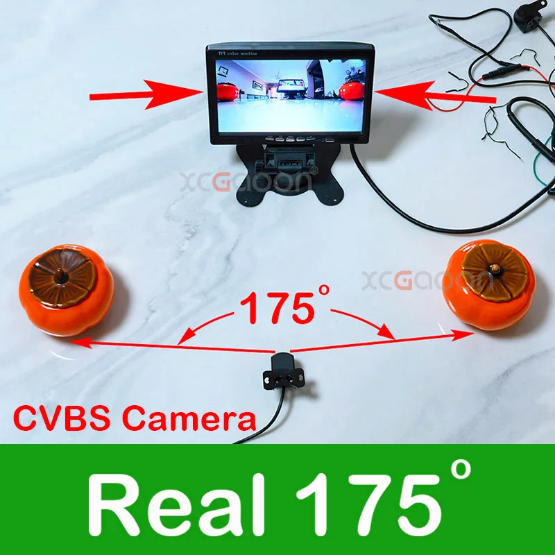 Real 175 Degree Fisheye Lens Metal Auto Car Rear View Camera Night Vision Wide Angle Waterproof Backup Camera With Control Wire