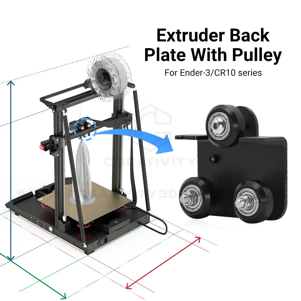 

Extruder Back Support Plate Kit With Pulley Extruding Backplate For Ender 3 Ender 3 Pro CR-10 CR-10S S4 S5 Series 3D Printer