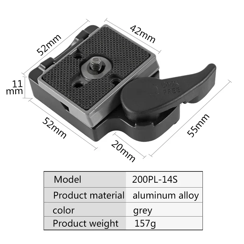 بيكسين-مشبك كاميرا سريع التحرير ، حامل ثلاثي 323 ، محول لوحة سريعة ، حامل DSLR ، مشبك 200pl لـ Manfrotto DSLRS