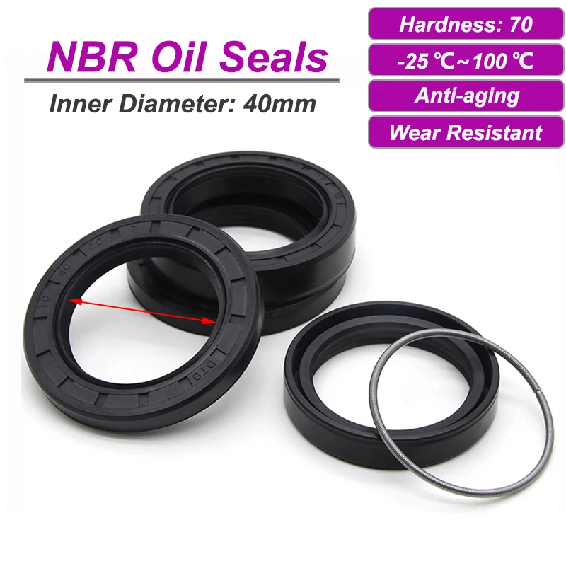 Black NBR Framework Oil Seal ID 40mm TC-40*50/52/55/58/60/62/64/68/70/75/80/85/90*5/7/8/10/12mm Nitrile Rubber Shaft Gaskets