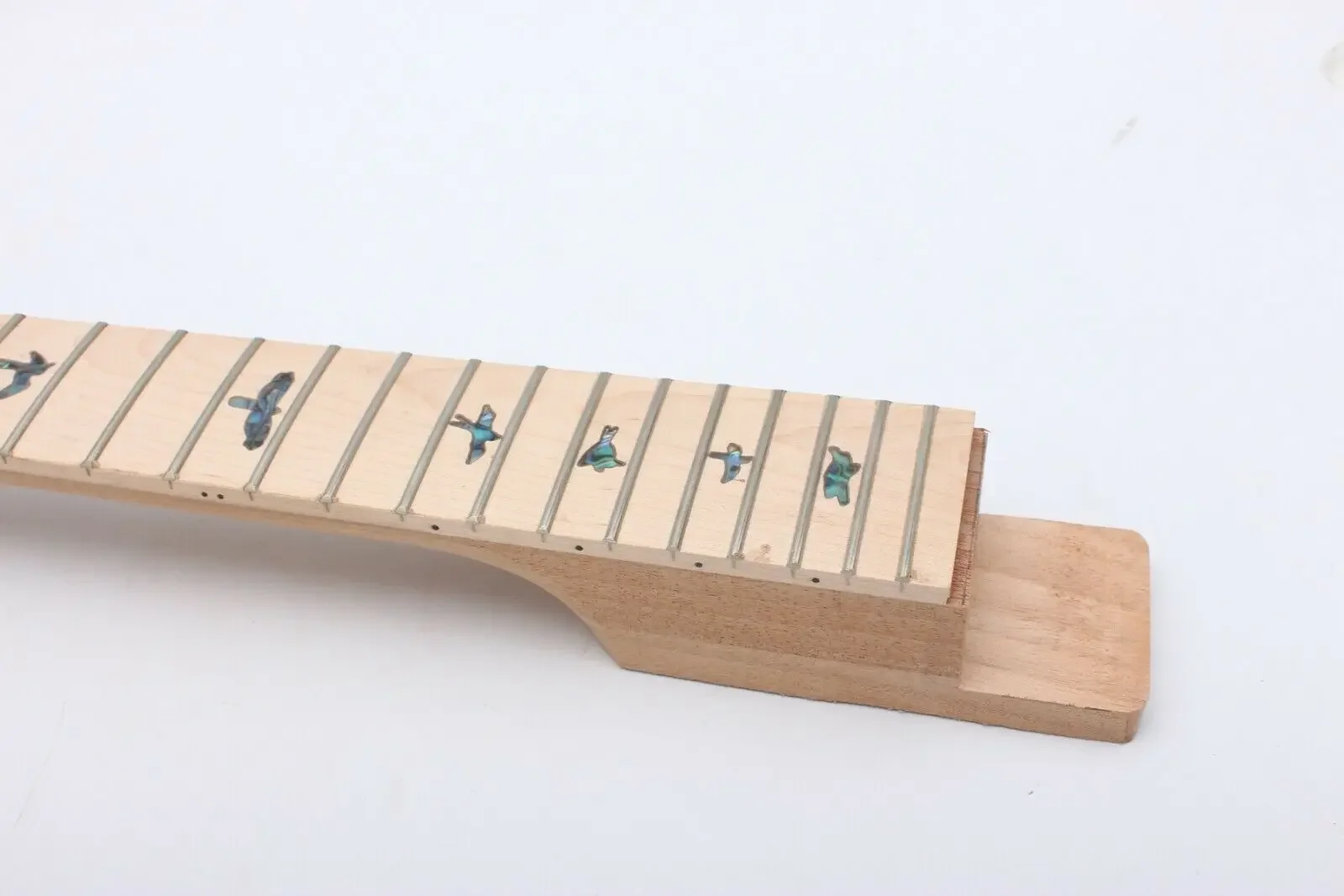 Unfinished Electric Guitar Neck 22 Fret 24.75 Inch Maple Bird Inlay Fine Guitar Parts Set In Style with Tilt Angle High Quality