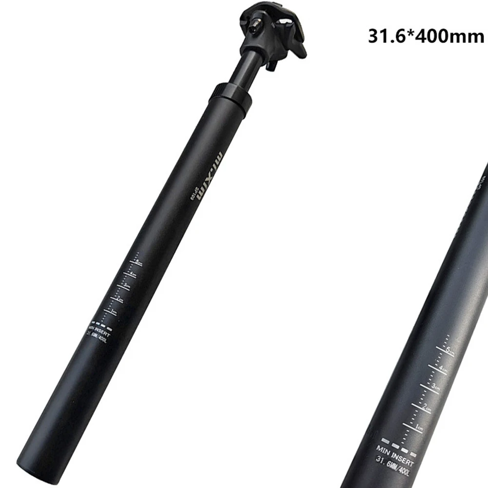 

Adjustable Spring Cushioned Seatpost for Enhanced Comfort on E Bikes and Mountain Bikes Length 400mm Choices Available