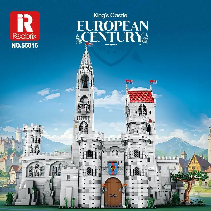 

ZZ55016 King's Castle Street View Building Blocks Puzzle Assembly Desktop Decoration Architectural Model Toy 3999pcs