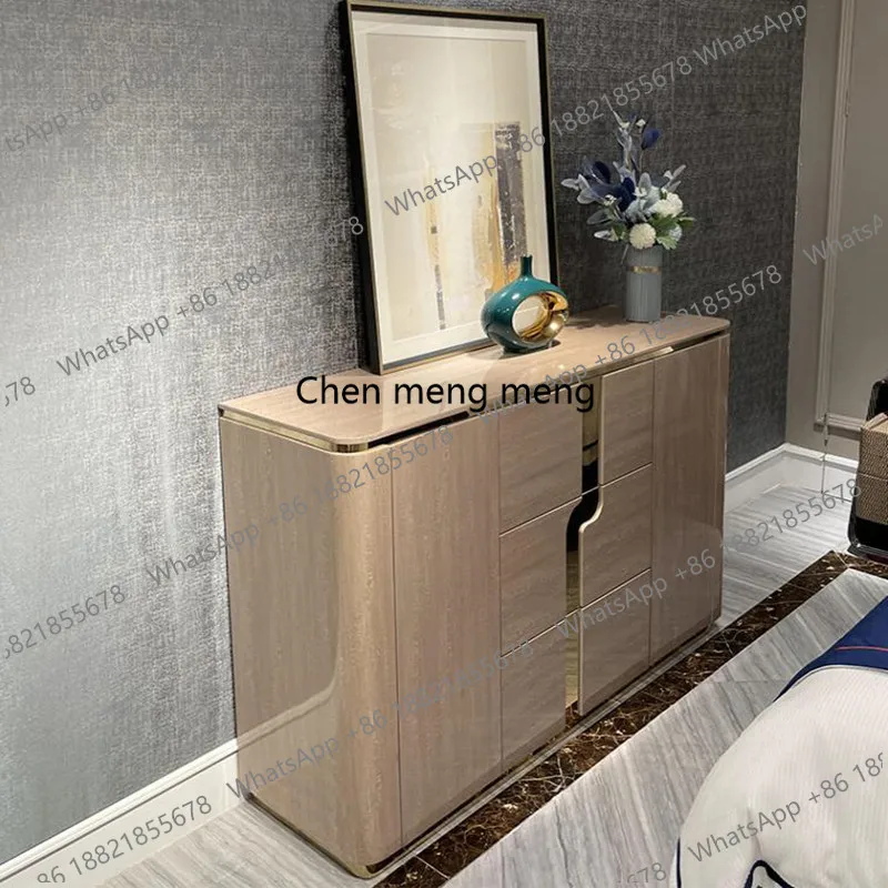 

Modern light luxury dining side cabinet simple foyer decorative locker