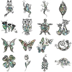 Shell Frog Brooches for Women Unisex Butterfly Insect Animal Plant Pins Banquet Party Backpack Gifts Jewelry Accessories