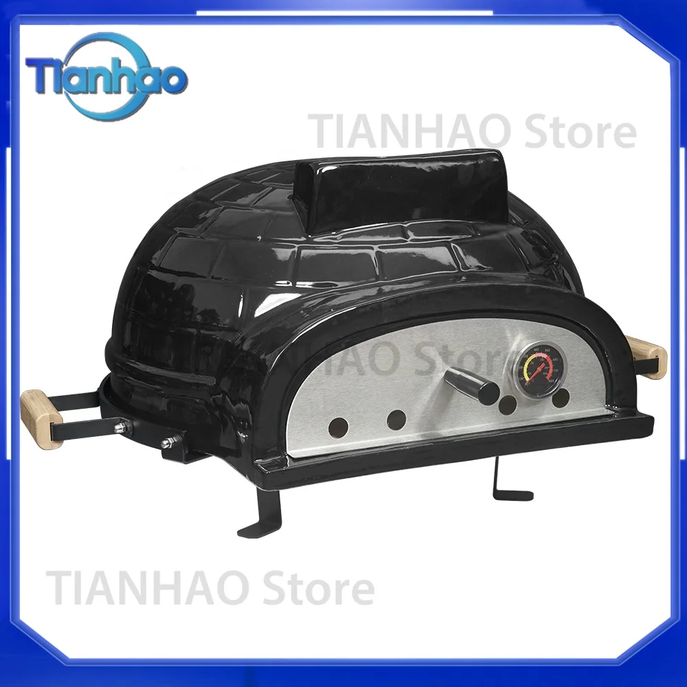 21 Inch Blue Portable Pizza Oven for Wood Fire Round Indoor Outdoor Pizza Oven
