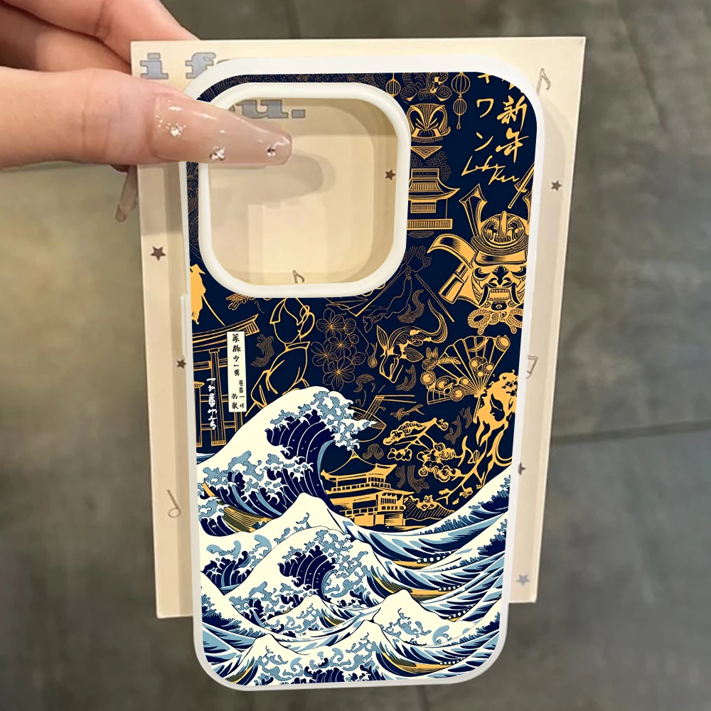 Für Samsung Galaxy S21 S26 S25 S24 S23 S22 Ultra Plus FE Hülle Modische Ukiyo-e Wellen-Abdeckung Für A37 A36 A54 A55 A56 Drop Funda – Detail 4
