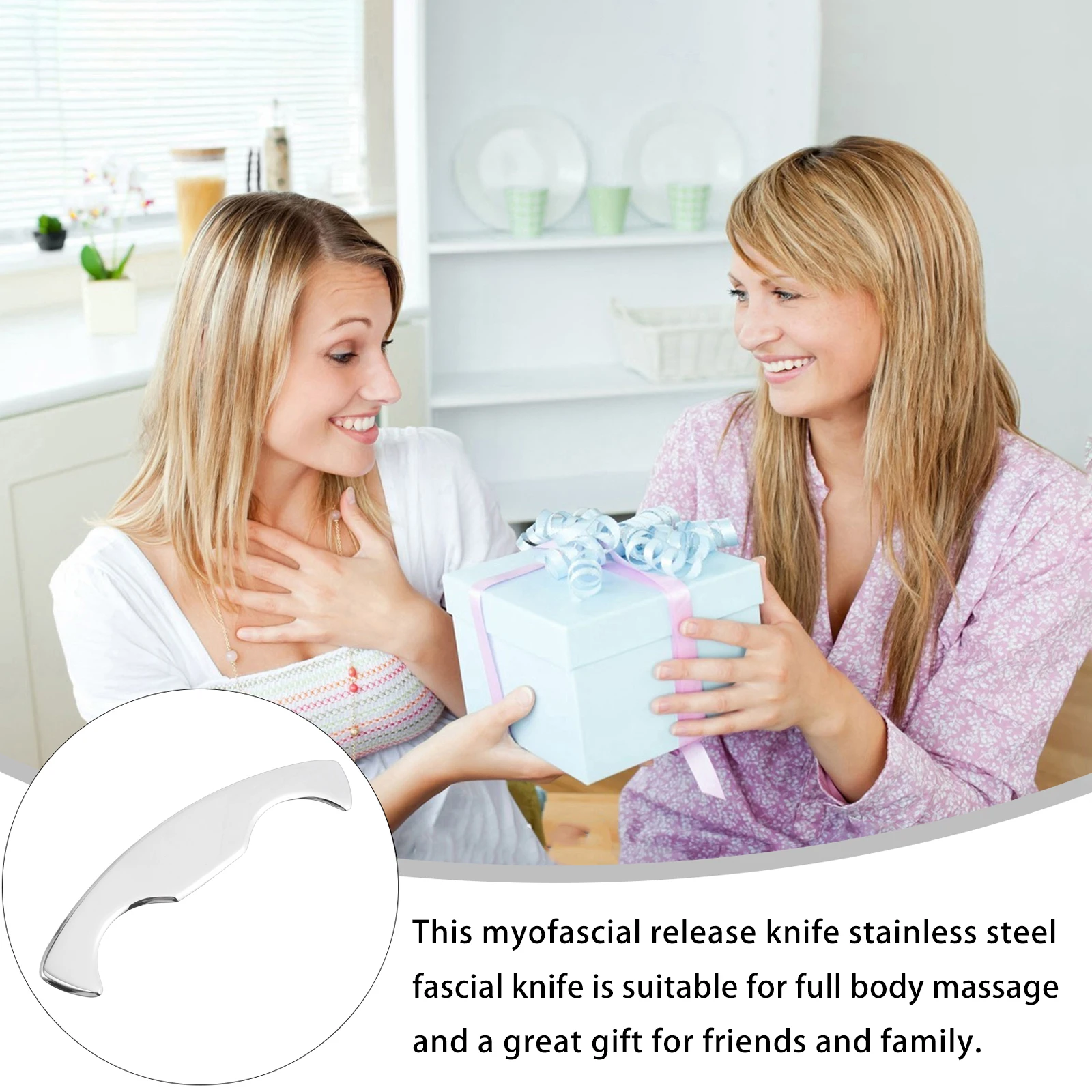 

Stainless Steel Fascia Massage Tool Muscle Scraper Gua Massaging Plate for Legs Arms Neck Shoulders Non Slip Easy Grasp