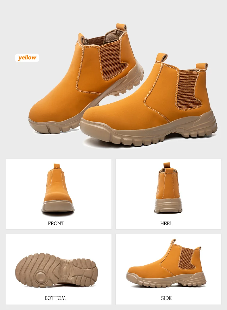Wasserdichte Lederschuhe für Herren, rutschfeste, unzerstörbare Schutzstiefel, leichte Sicherheitsarbeitsschuhe für Herren, unzerstörbar – Detail 9