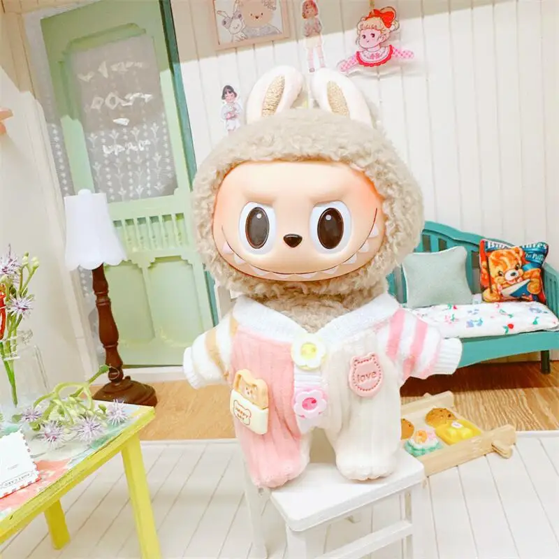 17cm Cute Mini Plush Doll'S Clothes Outfit Accessories For Korea Kpop Exo Labubu Idol Dolls Jumpsuit  Clothing DIY Kid Gift