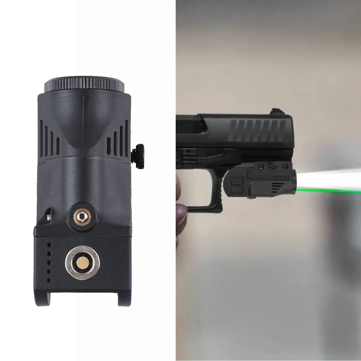 Tactical Flashlight La-ser Combo 500 Lumens Pistol Torch Magnetic USB Charging Airsoft Weapons Light Strobe For Glock 20mm Rail view 6