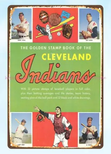 1955 baseball  Golden Stamp book cover metal tin sign