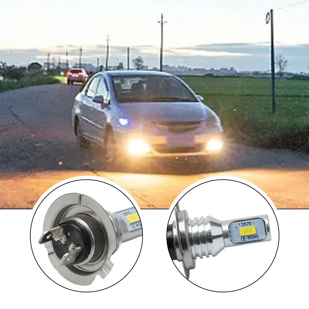 

2pcs H7 DC 12-24V Car CSP LED Light Headlight Conversion Kit 3570 Lamp Bead High Low Beam 55W 8000LM 6000K Car LED Headlight