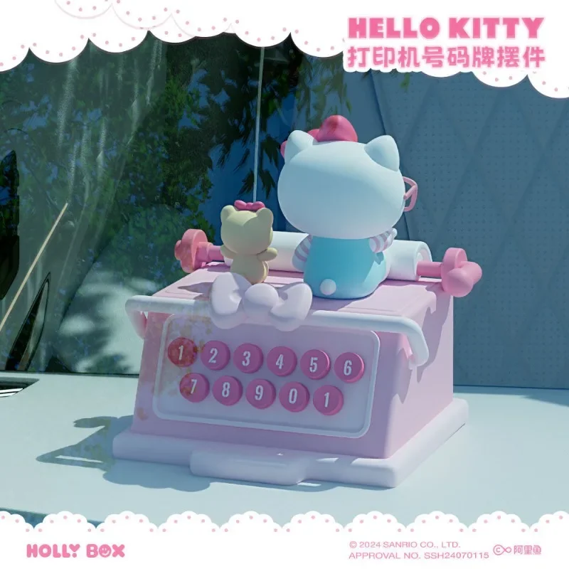 Plaque de numéro d'aromathérapie de voiture de la série d'imprimantes Hello Kitty, ornement de modèle de fille Kawaii mignon, cadeau pour les gens, nouveau