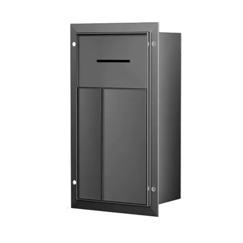 Concealed stainless steel toilet trash can niche embedded paper towel toilet brush rack metal cabinet