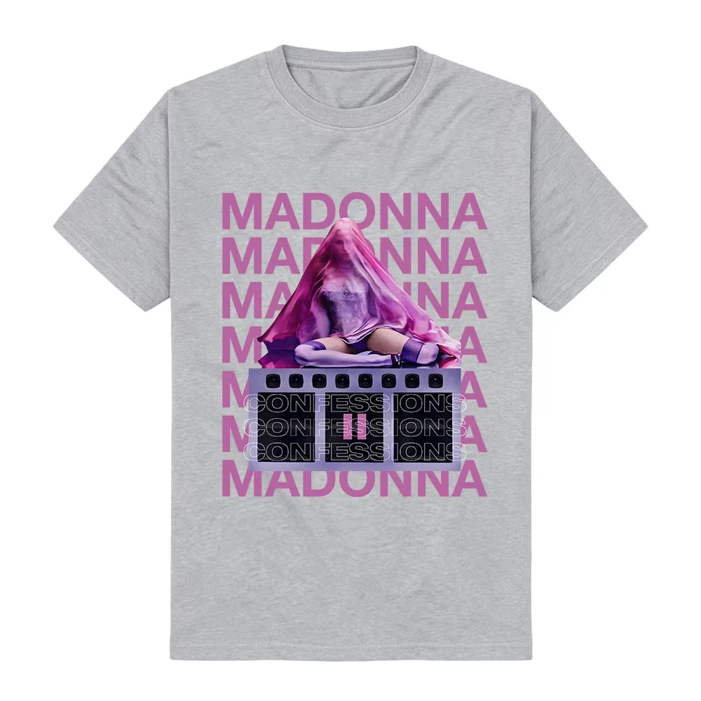 Unisex Streetwear Madonnaa CONFESSIONS II Tees Graphic Print Clothing Casual Loose Fashion Cotton T-shirt O-neck Design Shirts