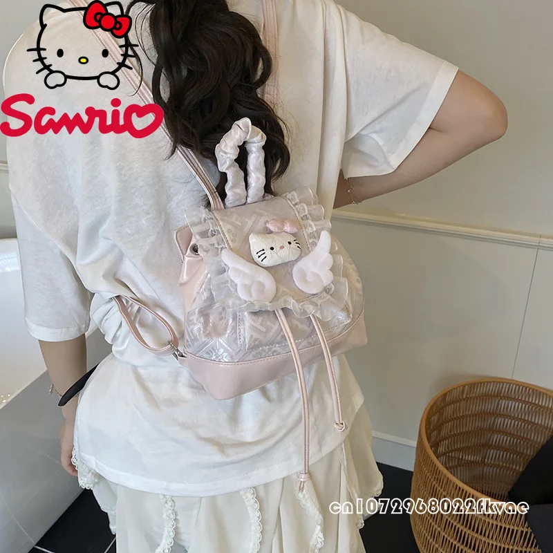 Hello Kitty New Women's Mini Backpack Fashion High Quality Women's Travel Backpack Cartoon Versatile Girl Storage Backpack