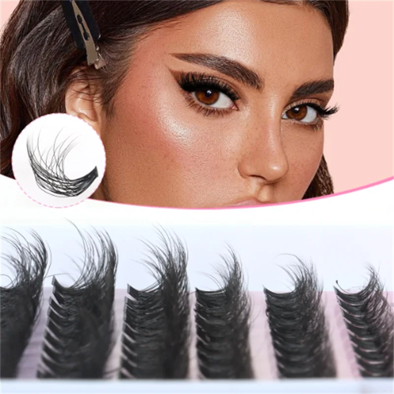 Set di ciglia finte segmentali popolari all'ingrosso a 13 file di dimensioni miste fai-da-te per il trucco del salone di bellezza