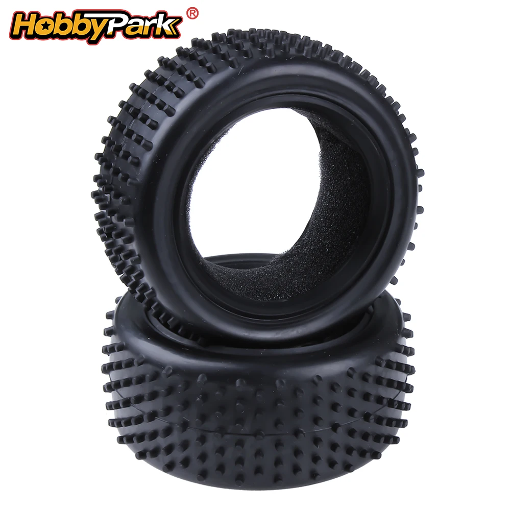 HobbyPark 1/10 RC Off-Road Buggy Front Tires with Foam Inserts 88mm OD 32mm Width for HSP HPI Himoto Redcat Racing