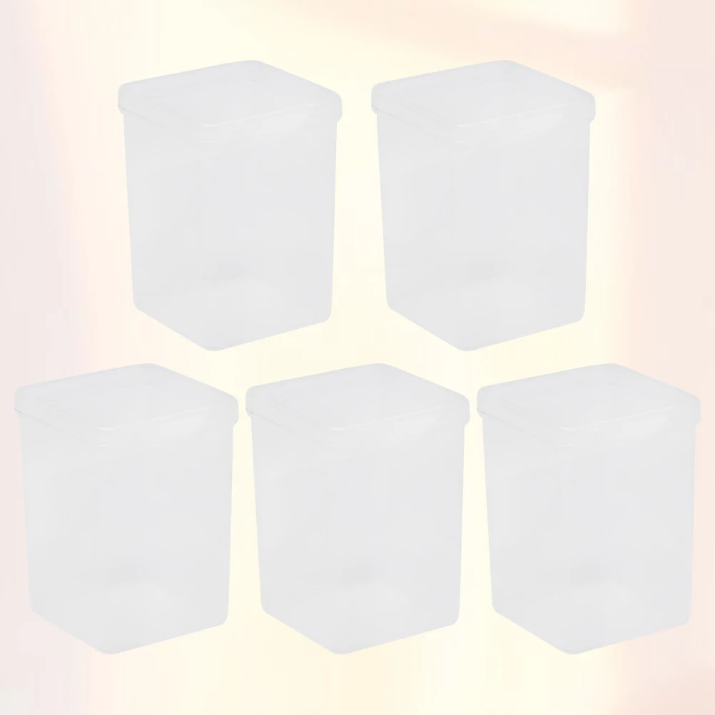 

5pcs Cotton Swabs Storage Box Transparent Acrylic Organizer Case Home Travel Space Saving Dustproof Container