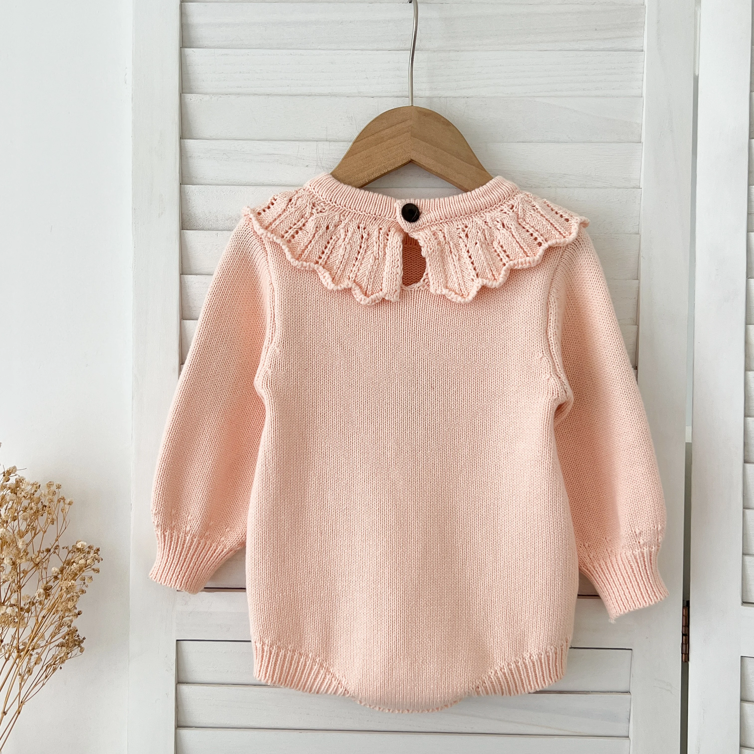 Weihnachten Stickerei Floral Baby Mädchen Pullover Strampler Neugeborenen Lange Ärmel Stricken Kleidung Prinzessin Strickwaren Winter Herbst Overall ﻿ – Detail 13
