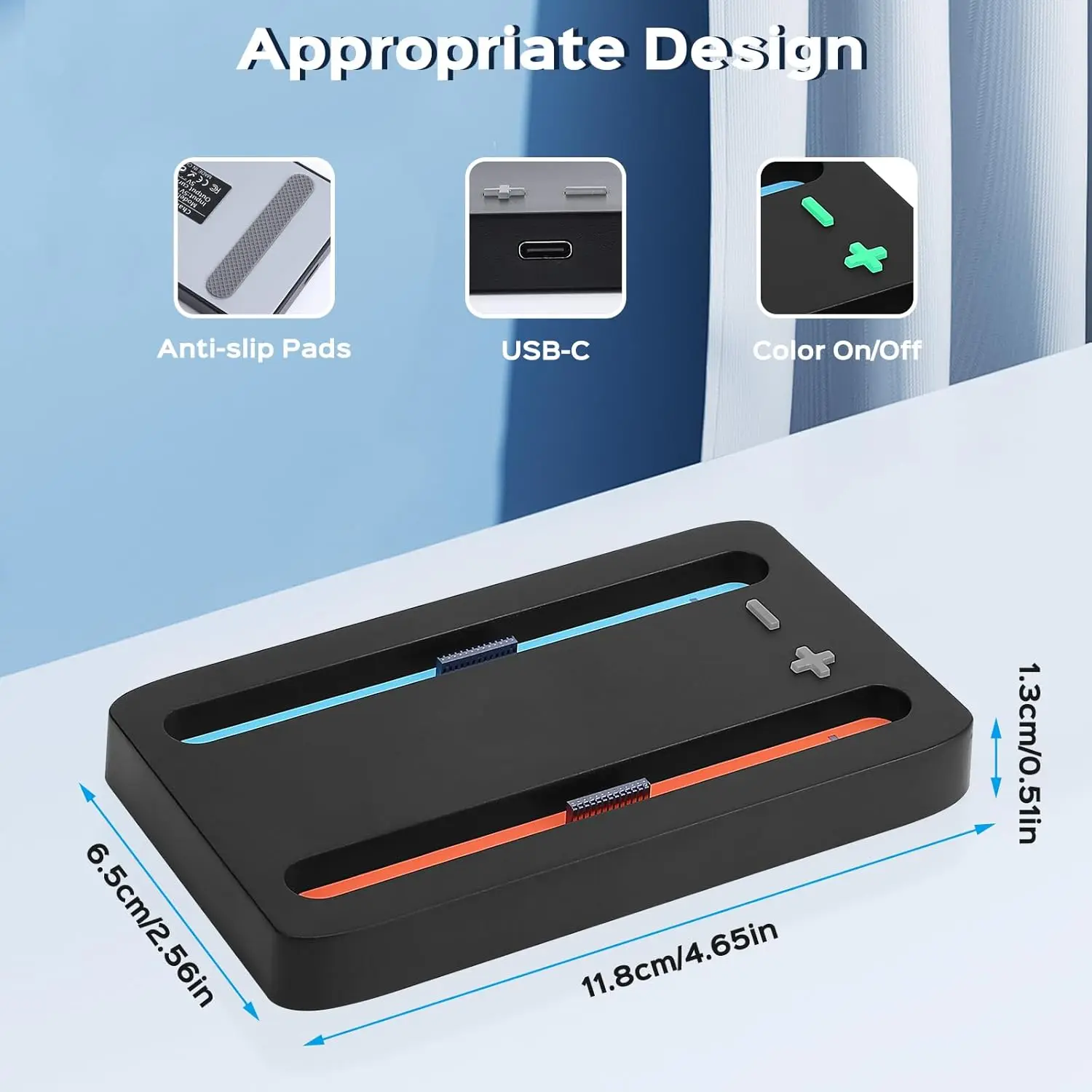 Stacja Dokująca Ładująca do Nintendo Switch 2 Joycons Podstawka Ładująca z Wskaźnikiem LED Kabel USB Typu C do Ładowania Switch 2 — zdjęcie produktu 5