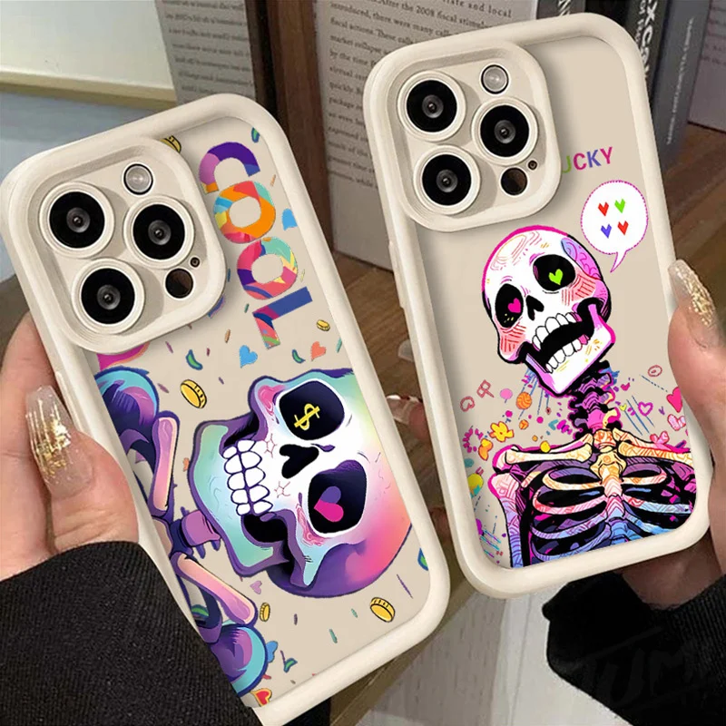 Funny Colorful Human Skeleton Case for Xiaomi Mi 13T 12T 11T 13 12 11 Lite 5G NE POCO X6 X5 X4 GT X3 NFC F3 F4 F5 F6 M6 Pro Capa